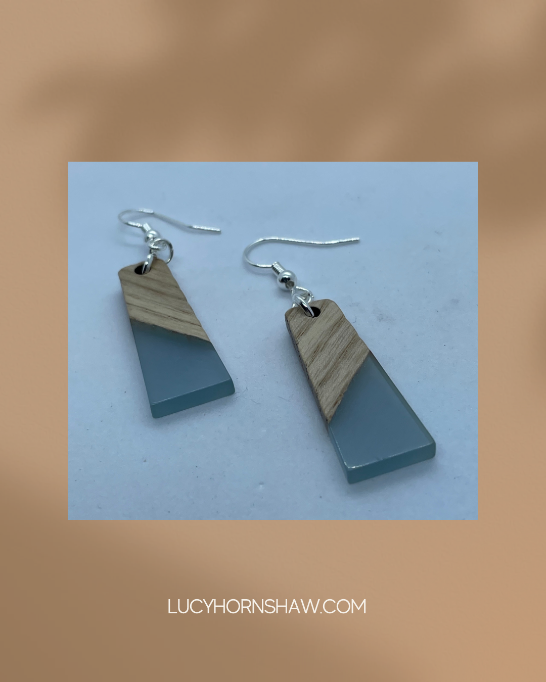 Grey & wood earrings