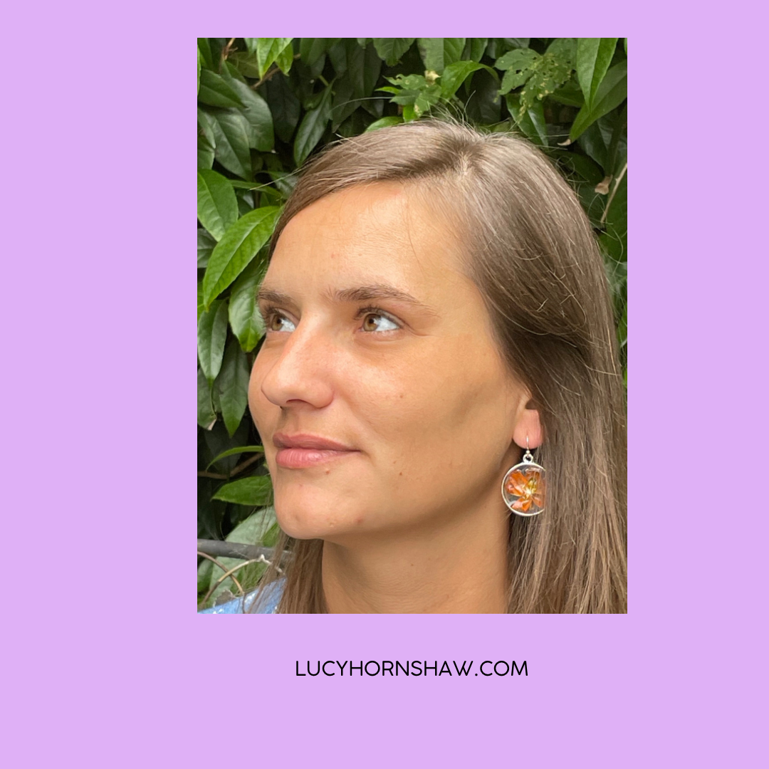 Clivia & resin disc earrings