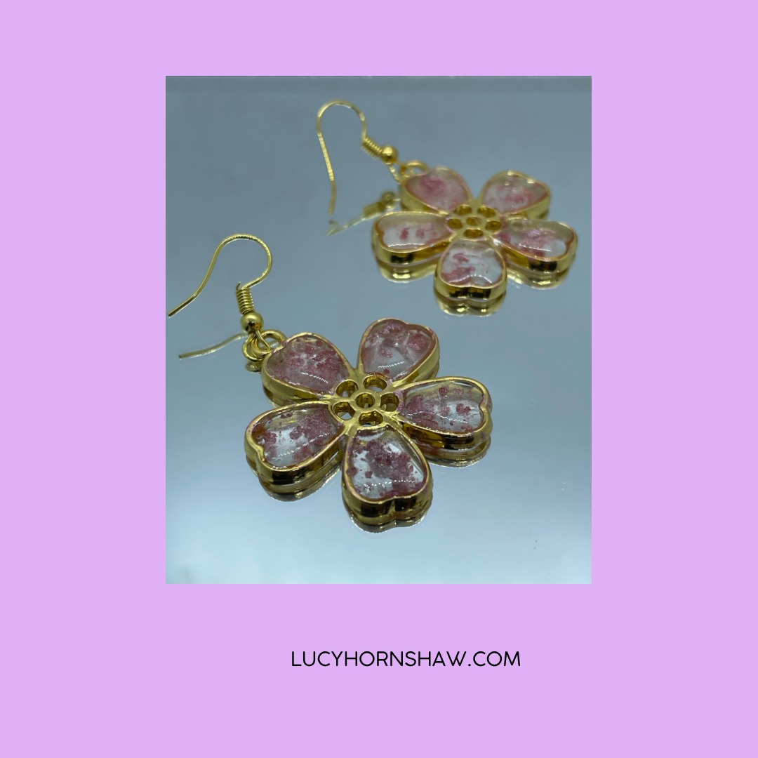 Resin flower earrings