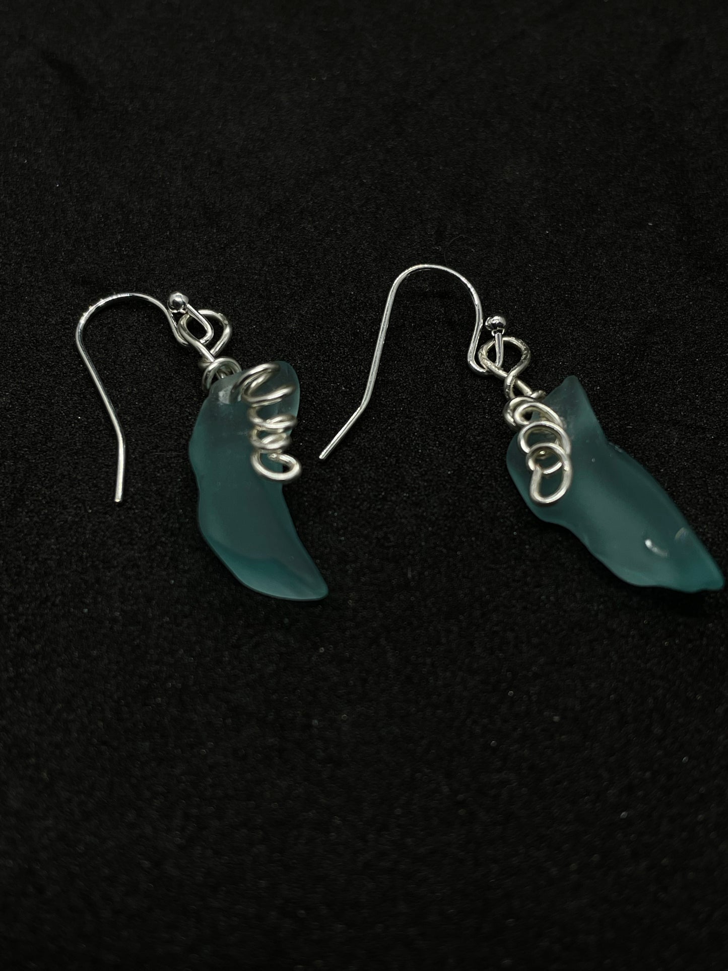Turquoise seaglass earrings