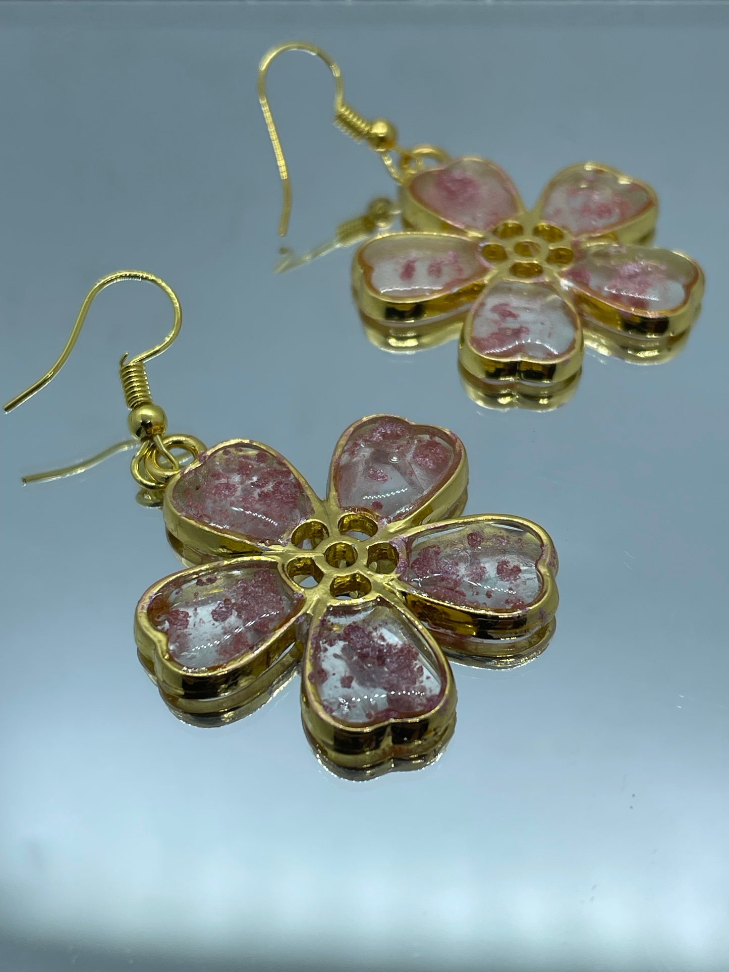 Resin flower earrings