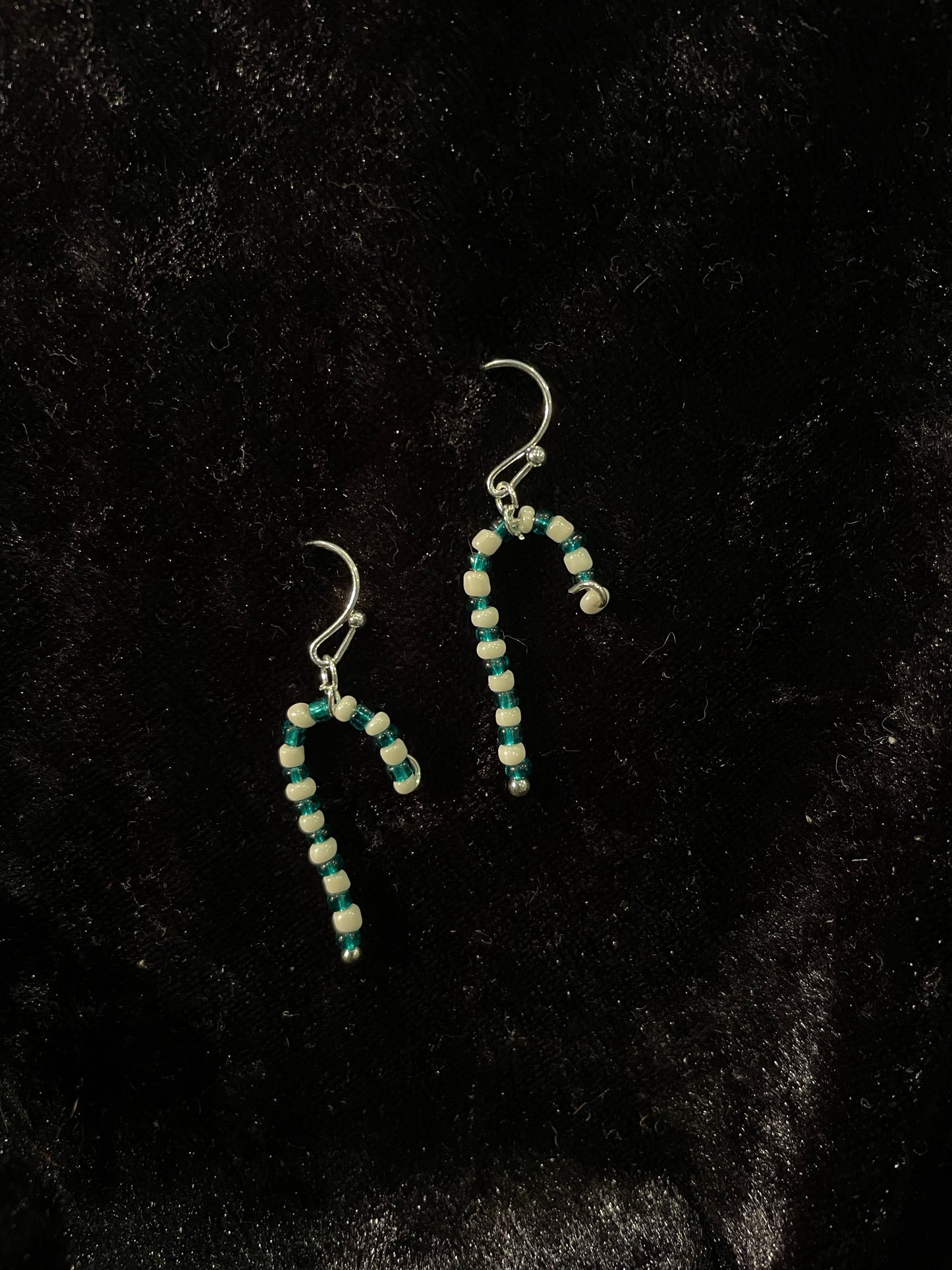Candy cane Christmas drop earrings