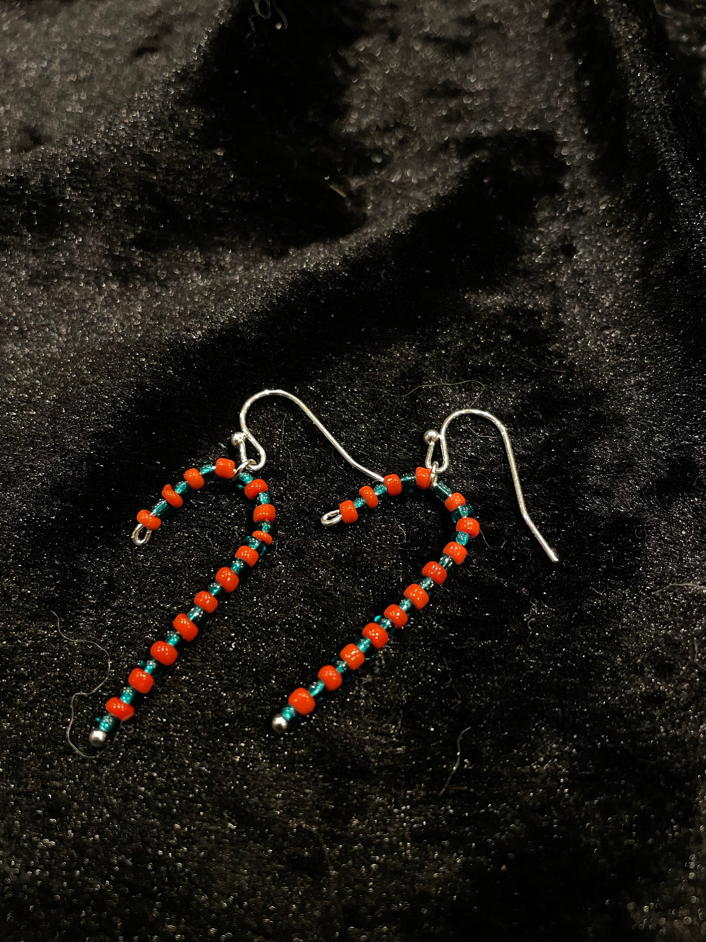 Candy cane Christmas drop earrings