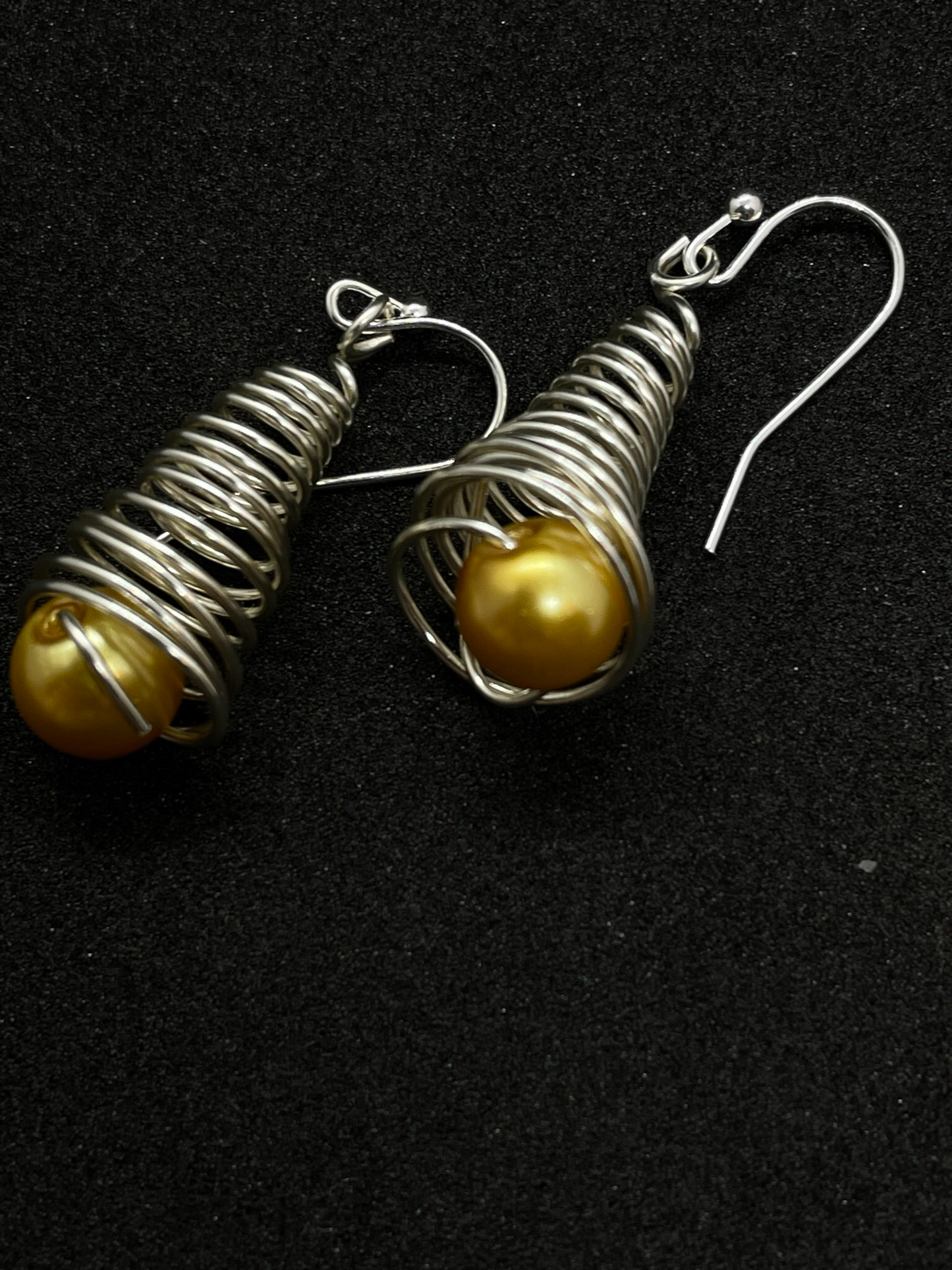 Coloured wire Festive tree drop earrings