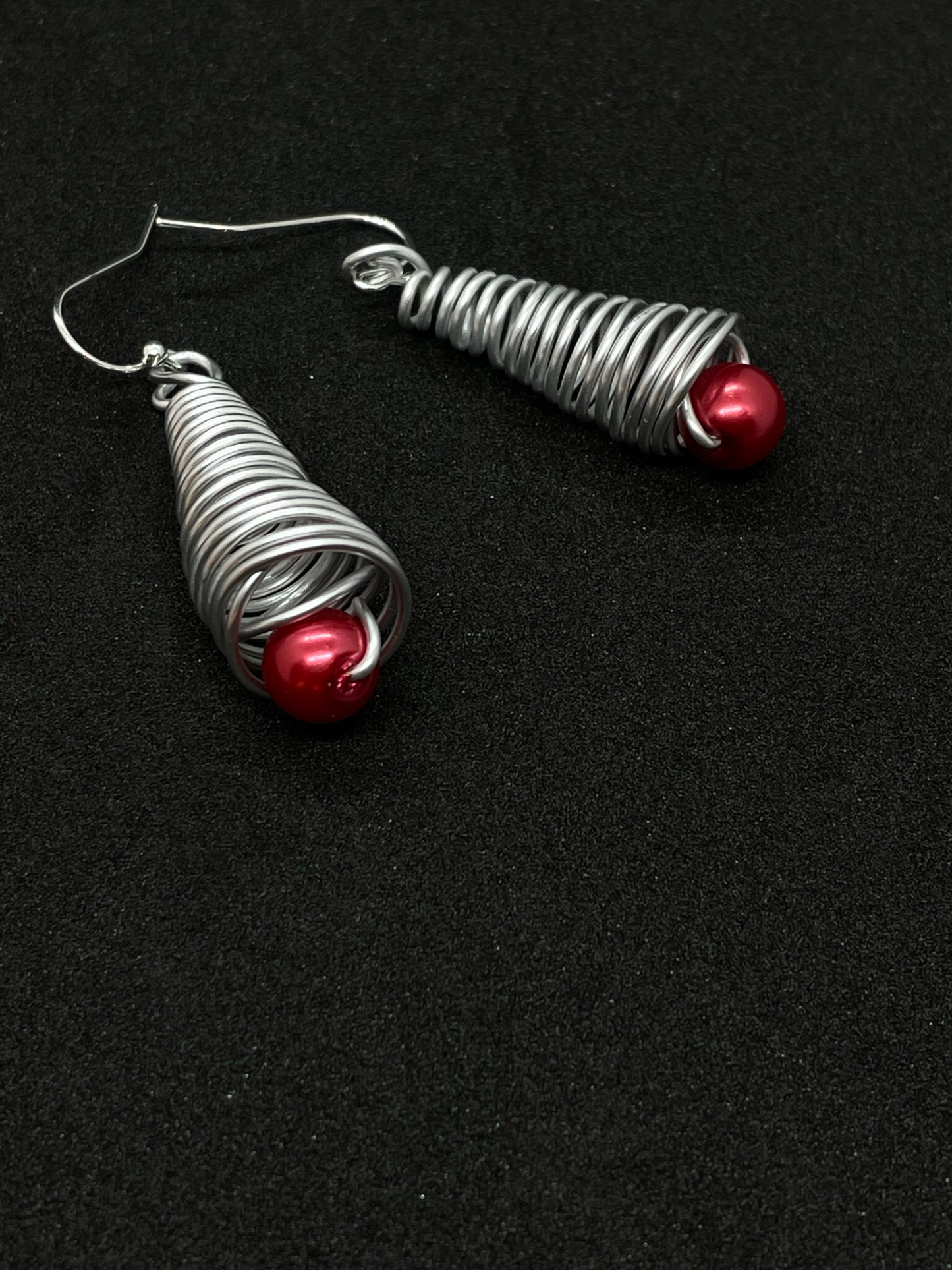 Coloured wire Festive tree drop earrings
