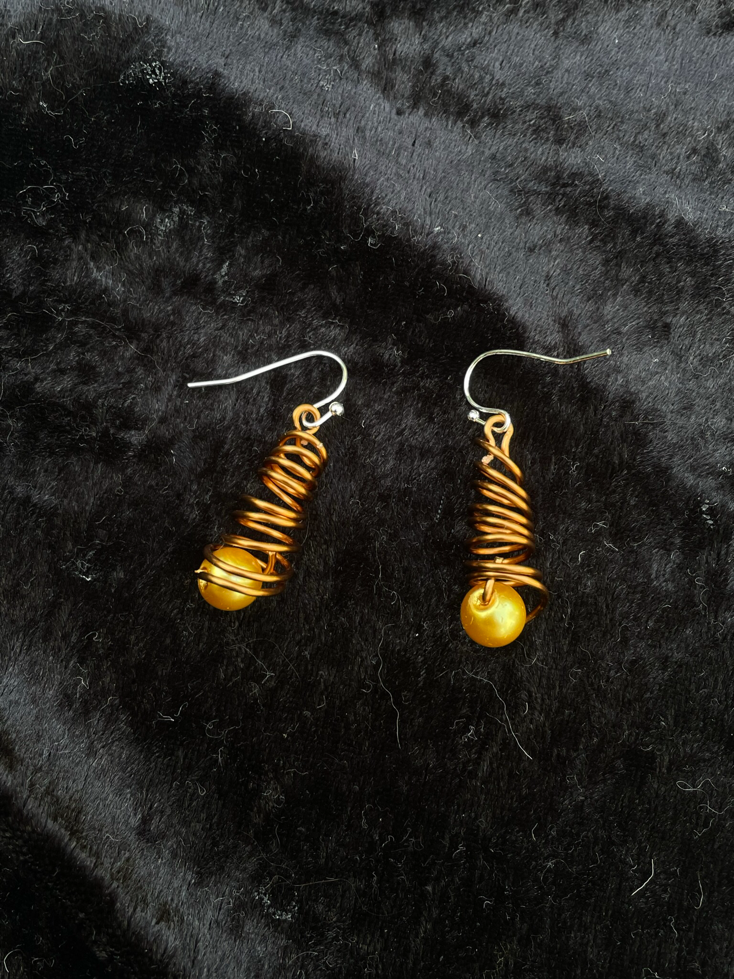 Coloured wire Festive tree drop earrings