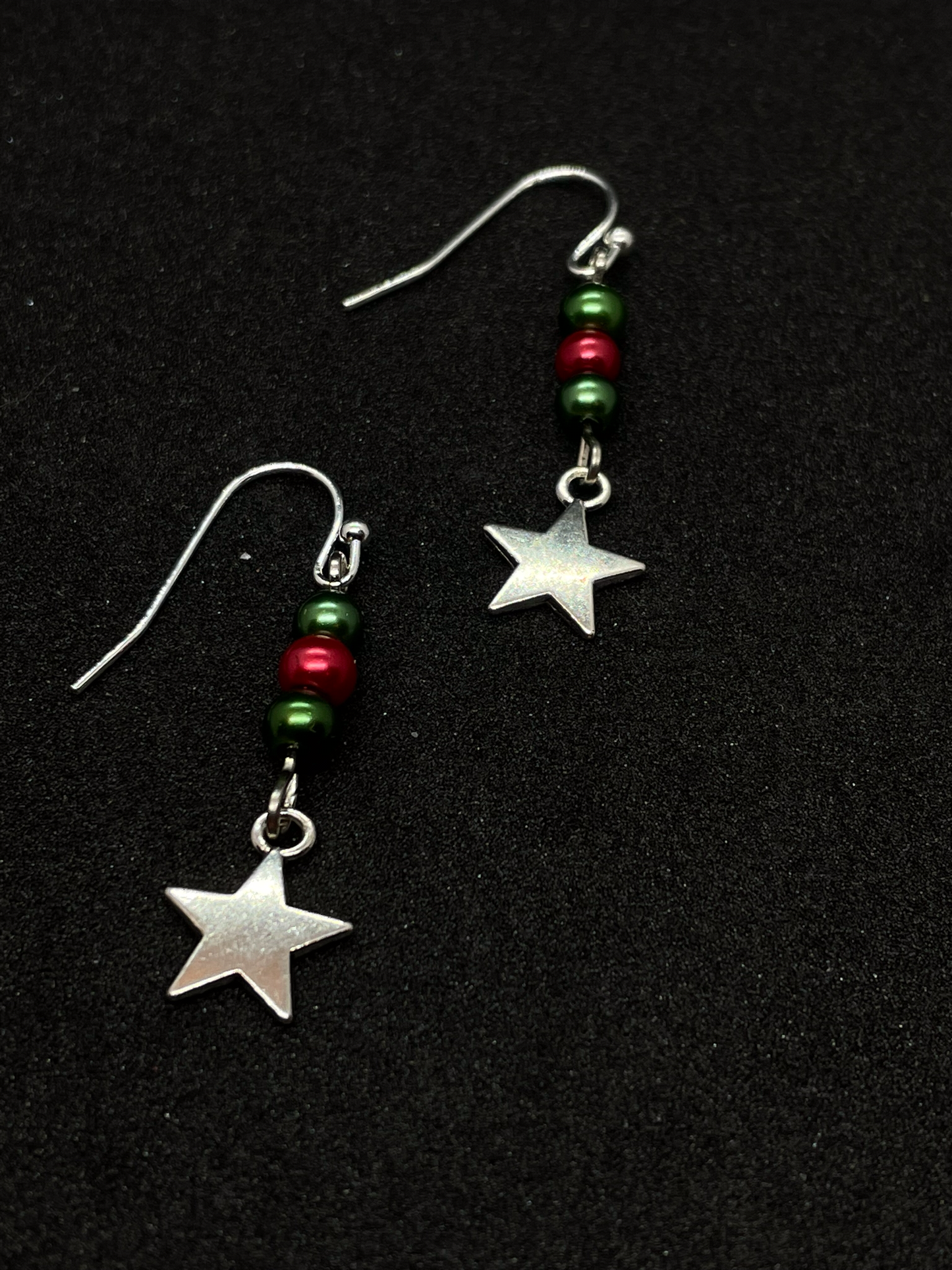 Festive drop earrings with beads and stars