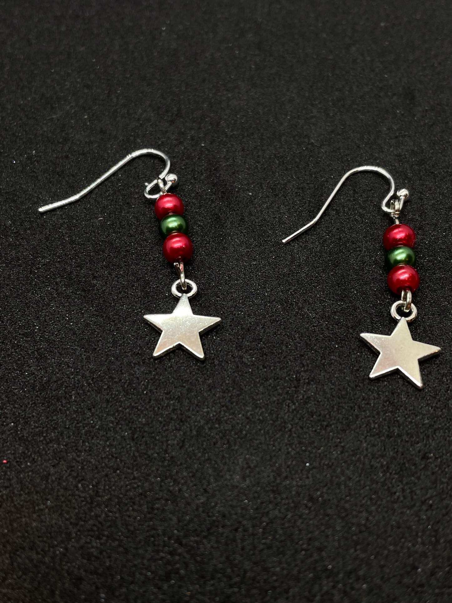 Festive drop earrings with beads and stars