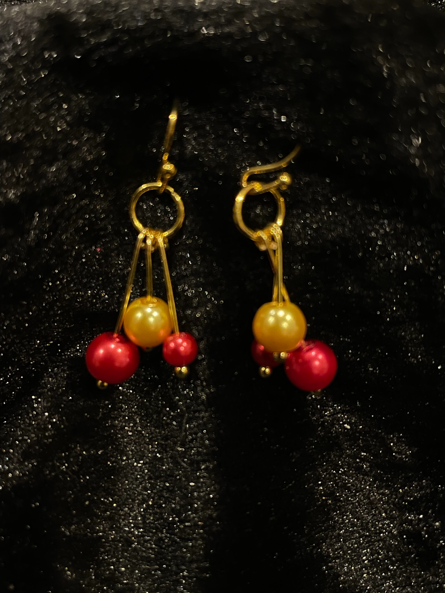 Festive drop earrings with beads
