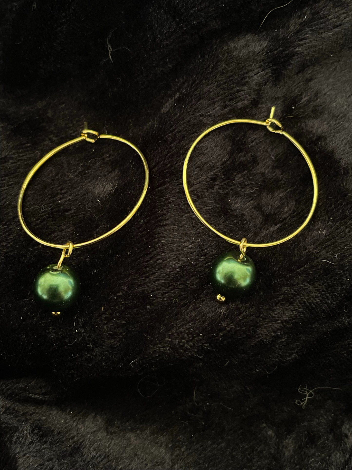 Festive bead earrings on hoops