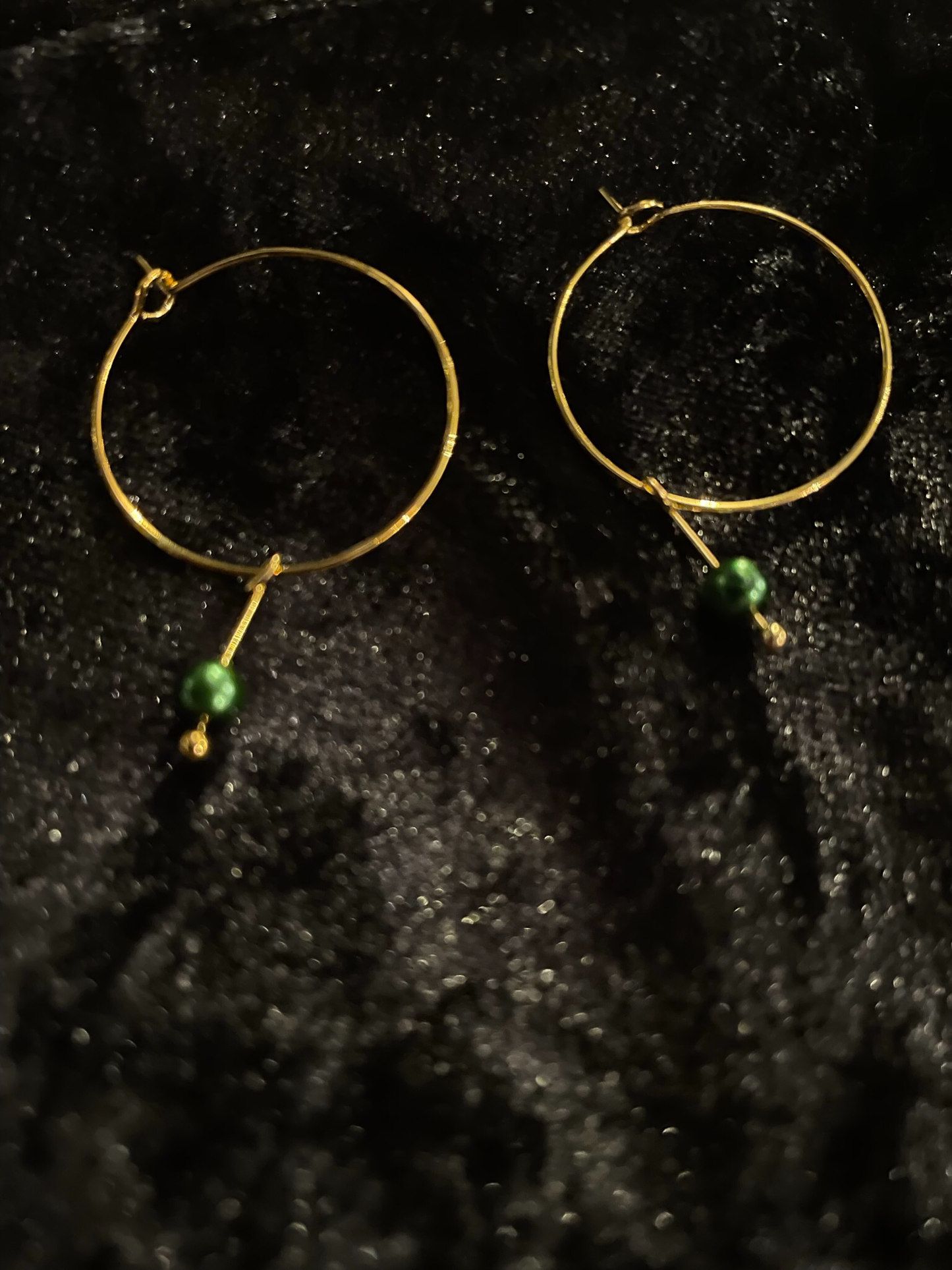 Festive bead earrings on hoops
