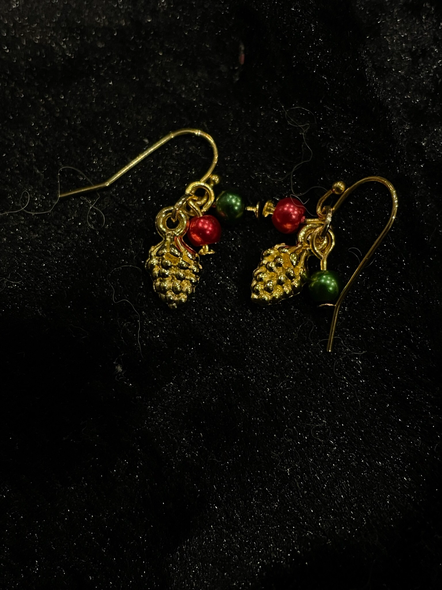 Festive fir cone drop earrings