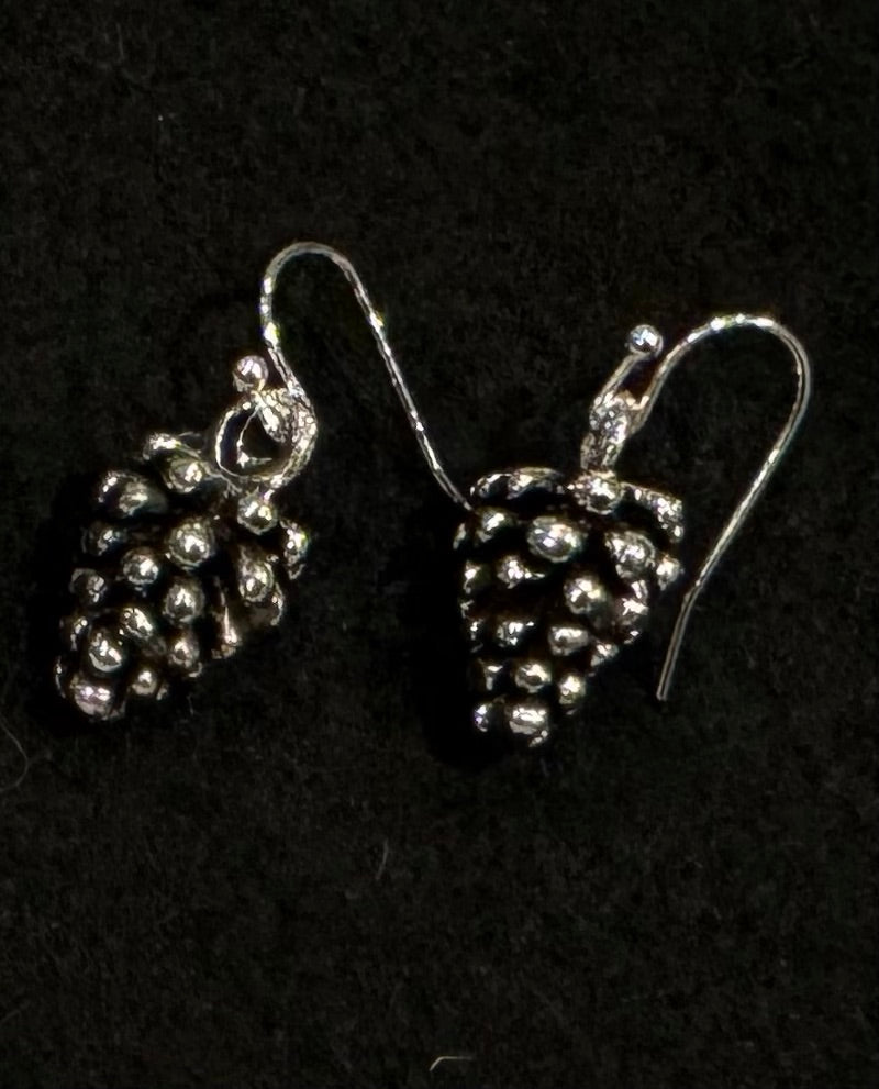 Large Silver Fir Cone Drop Earrings