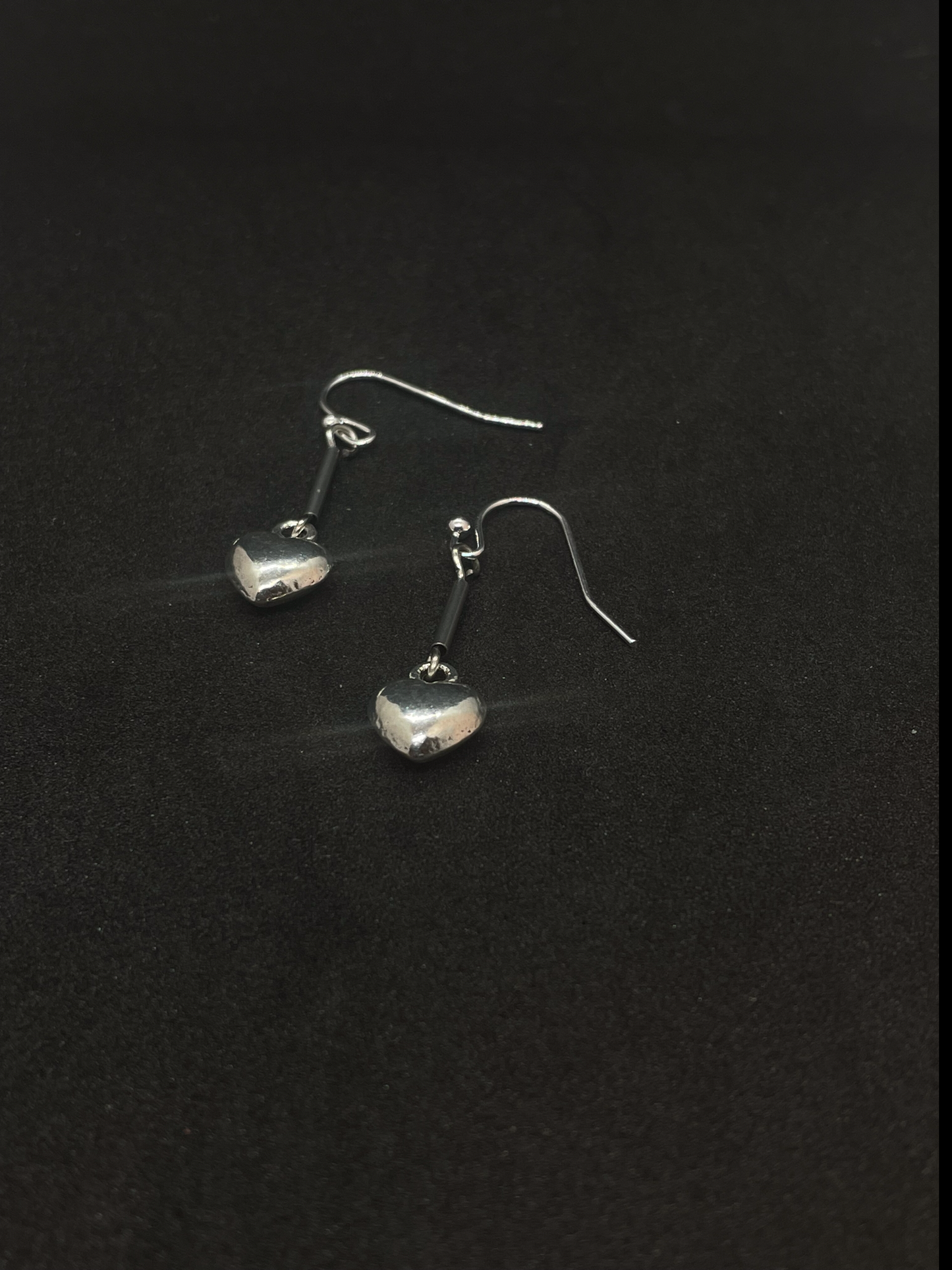 Solid tiny heart drop earrings