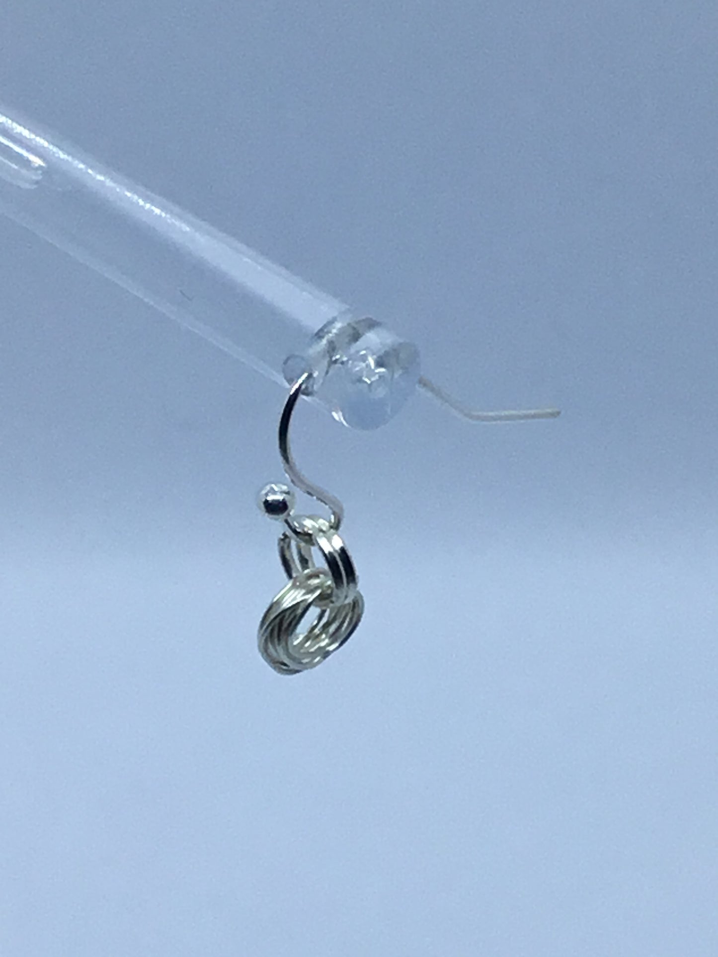 Wire & silver loops drop earrings