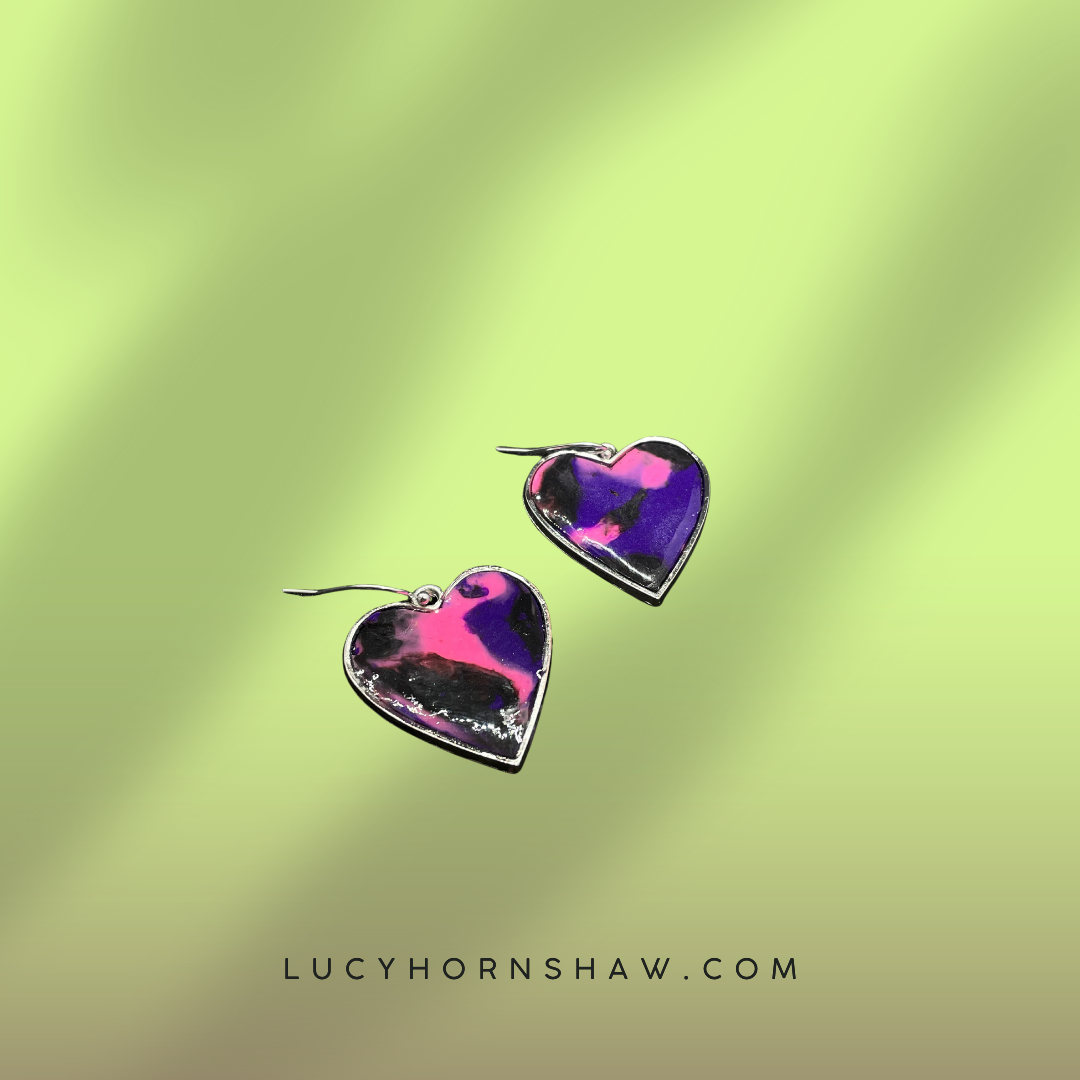 Pink & purple Polymer clay earrings