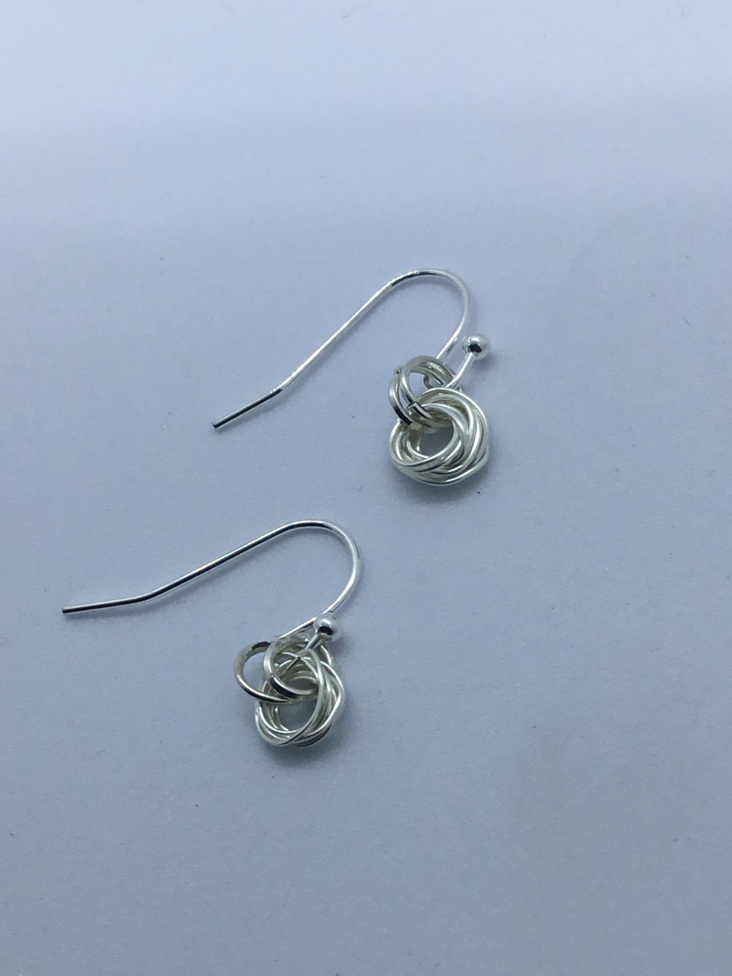 Wire silver rings earrings