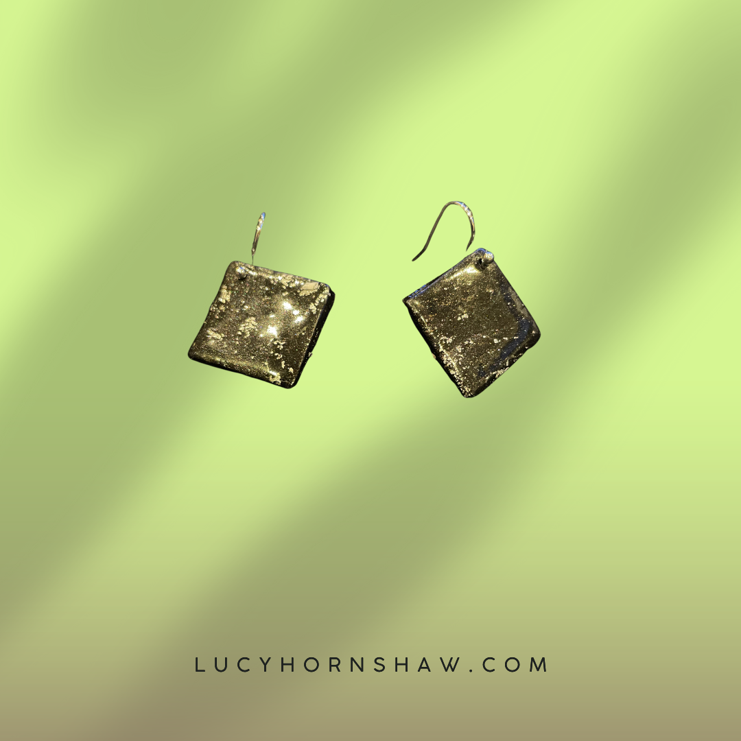 Grey & black Polymer clay earrings