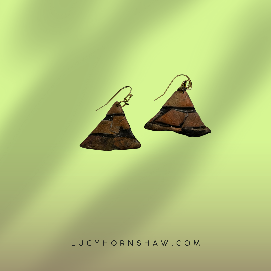 Brown & black Polymer clay earrings