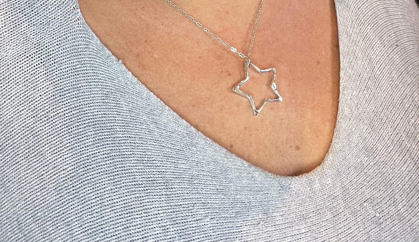 Silver star necklace
