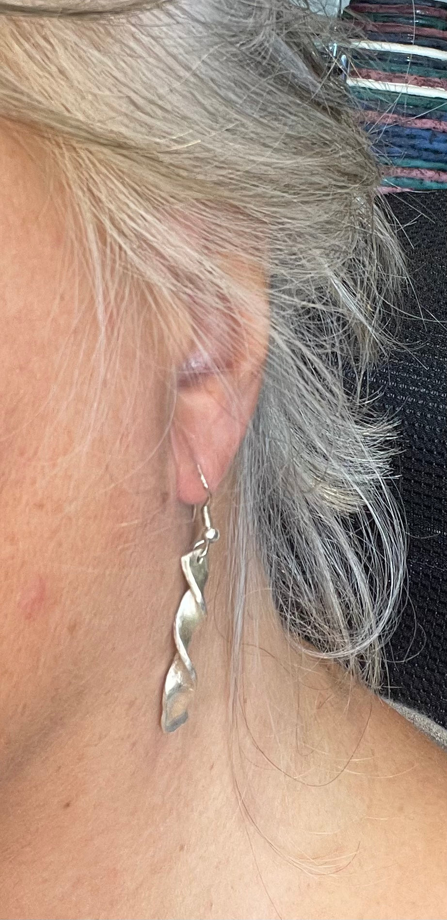 Silver twist earrings