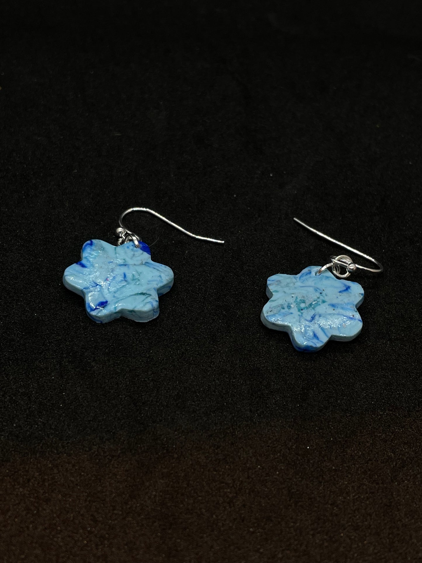Blue Flower Polymer clay earrings