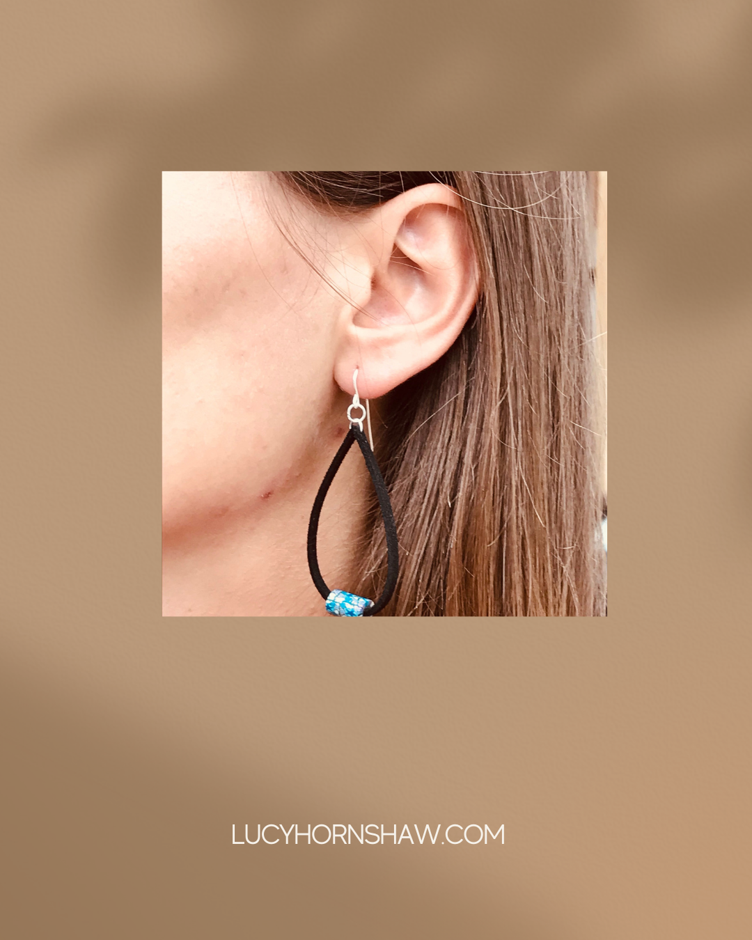 Leather and sales bead earrings