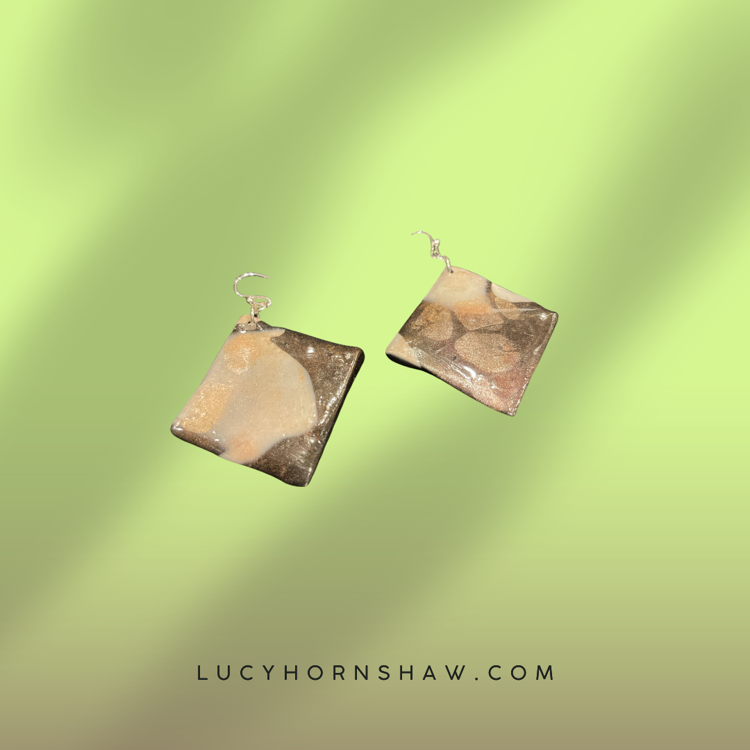 Black & brown Polymer clay earrings