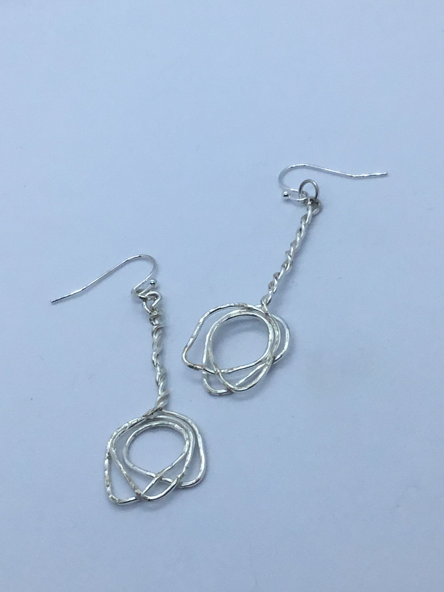 Wire twist drop earrings