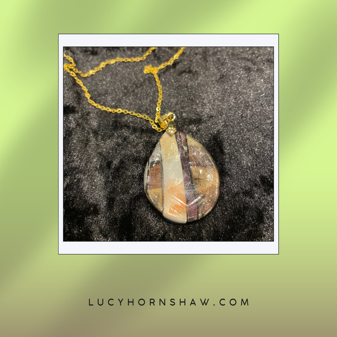 Brown & black Polymer clay necklace