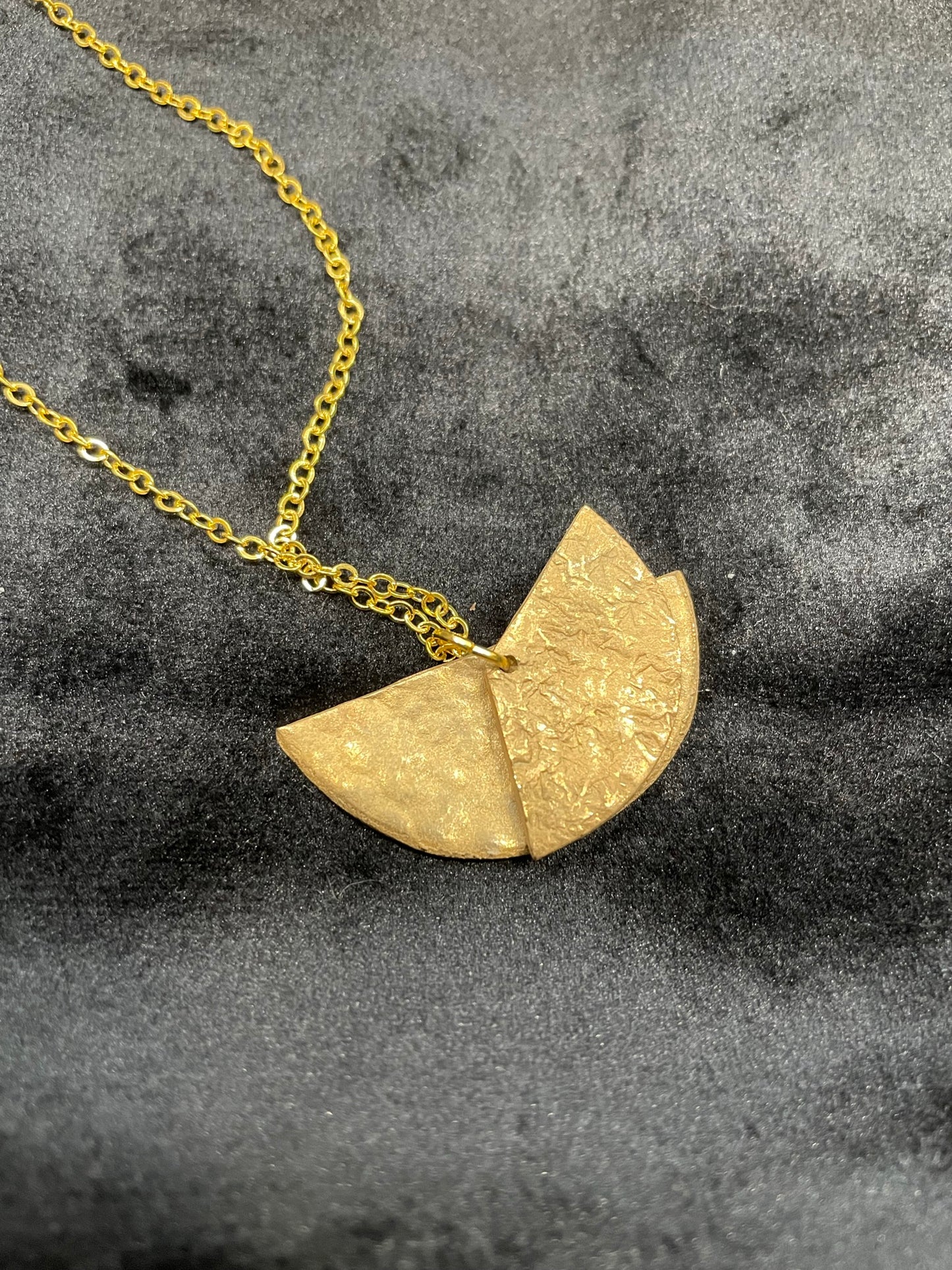 Bronze semi circle and segment necklace