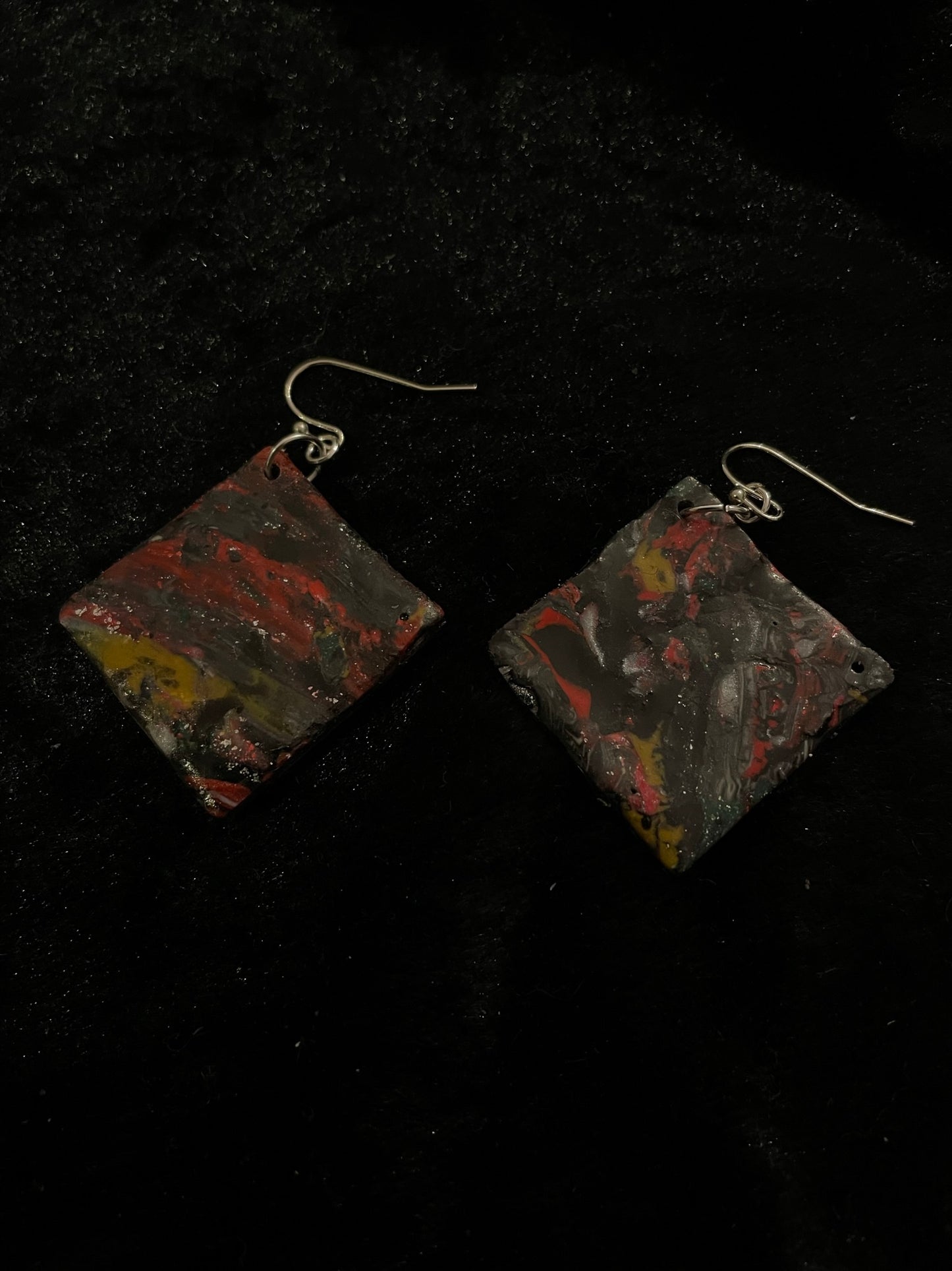 Multi coloured Polymer clay earrings
