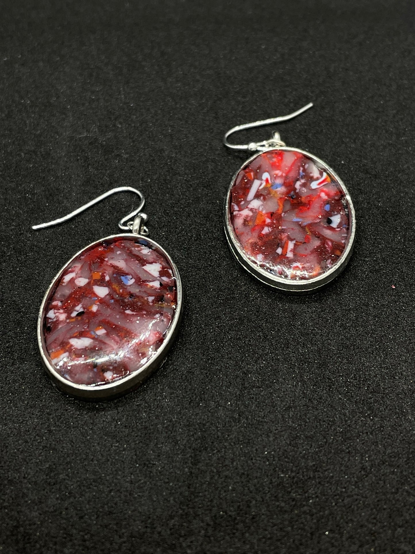 Red & white Polymer clay earrings