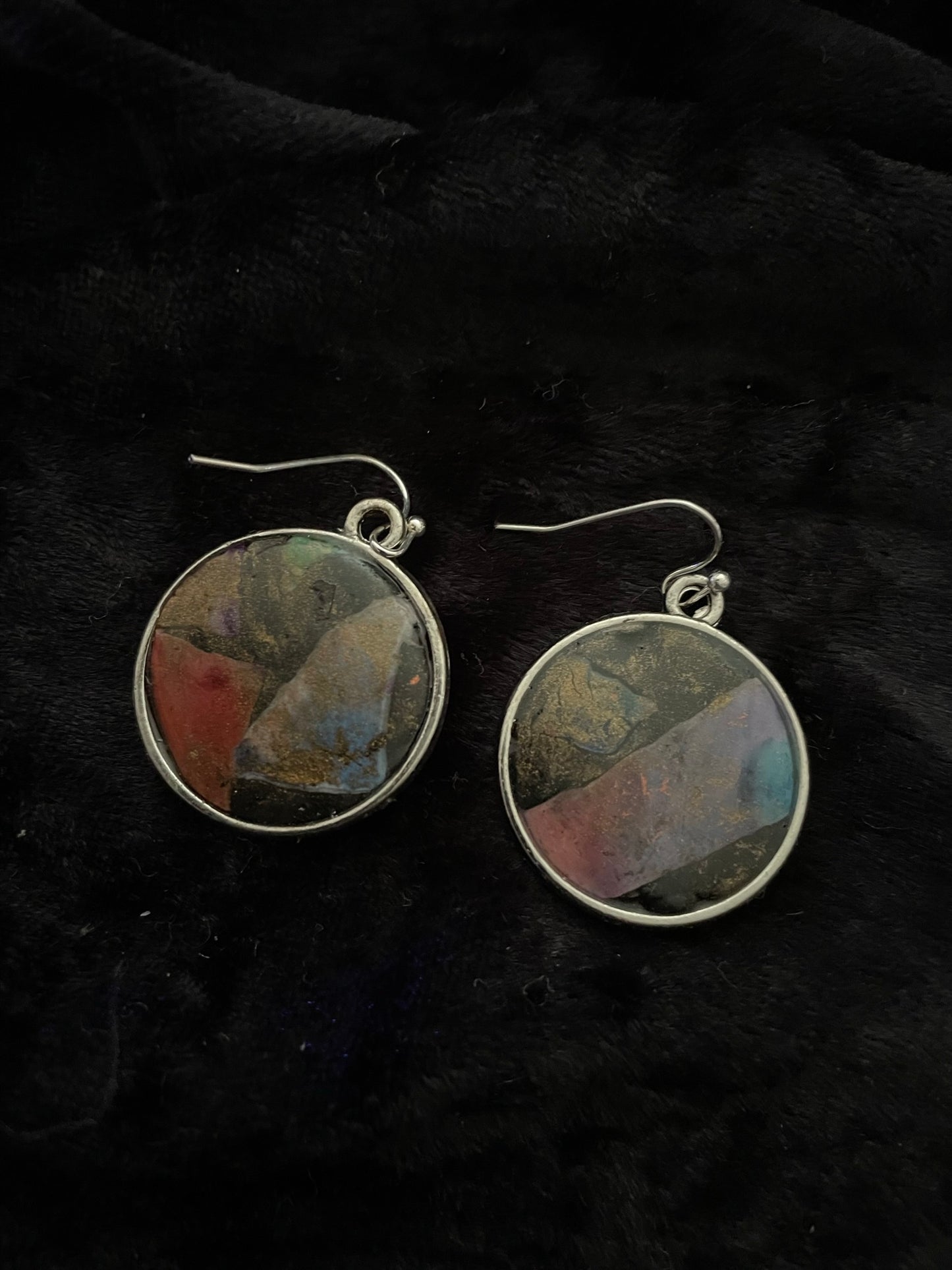 Black & red Polymer clay earrings