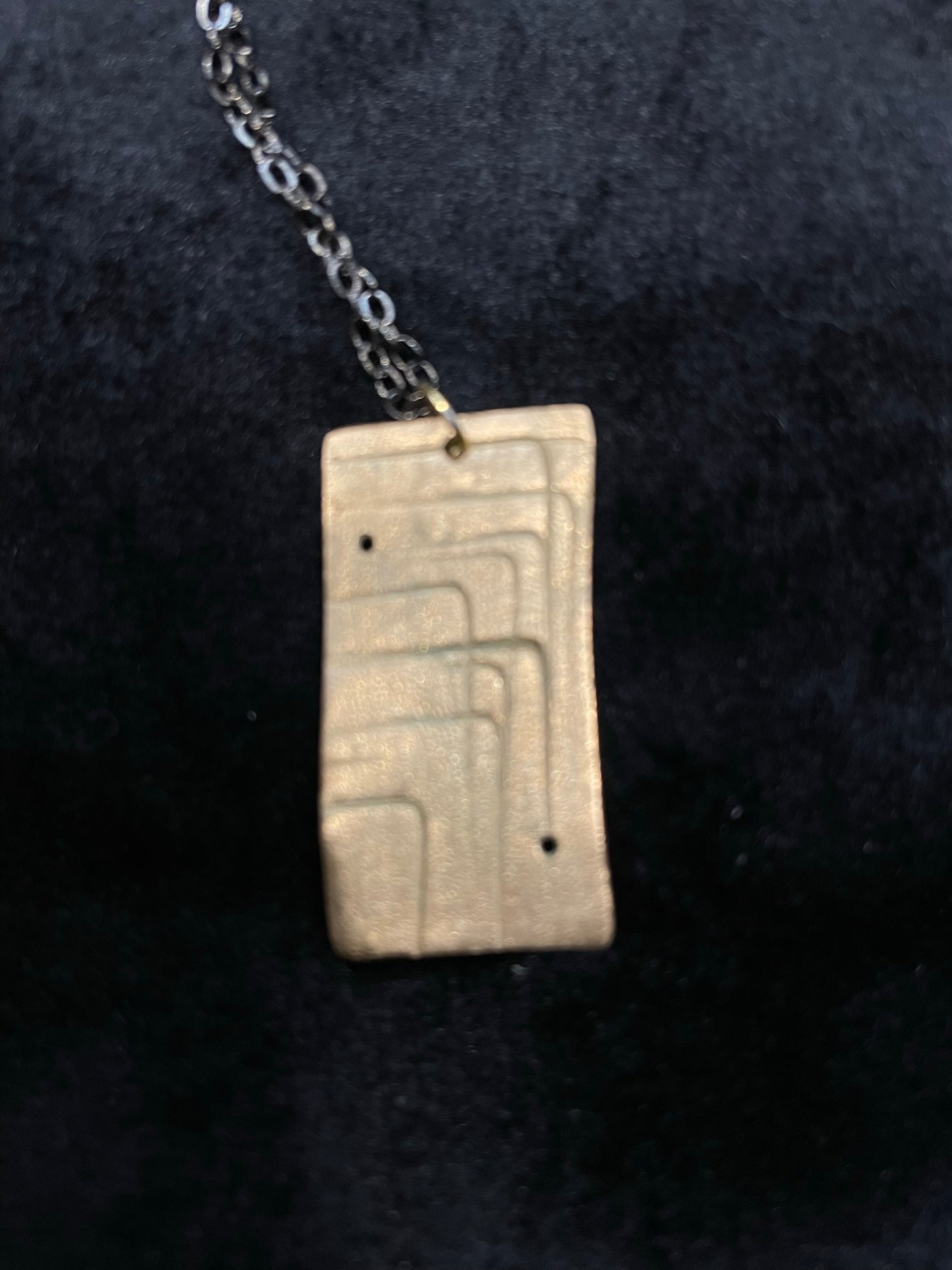 Bronze oblong necklace