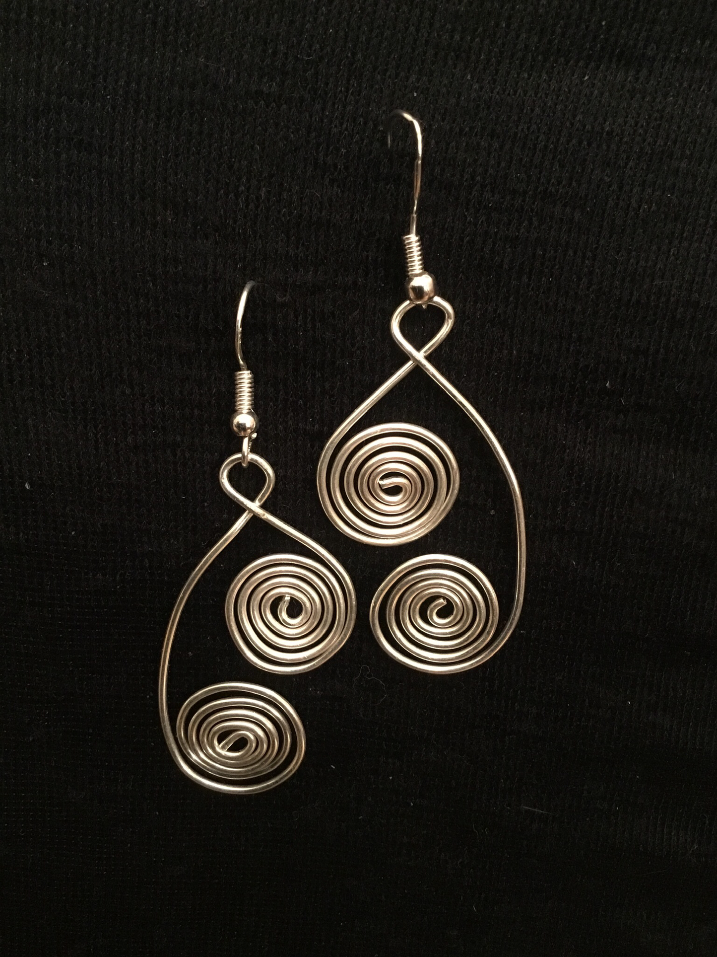 Wire double coil earrings