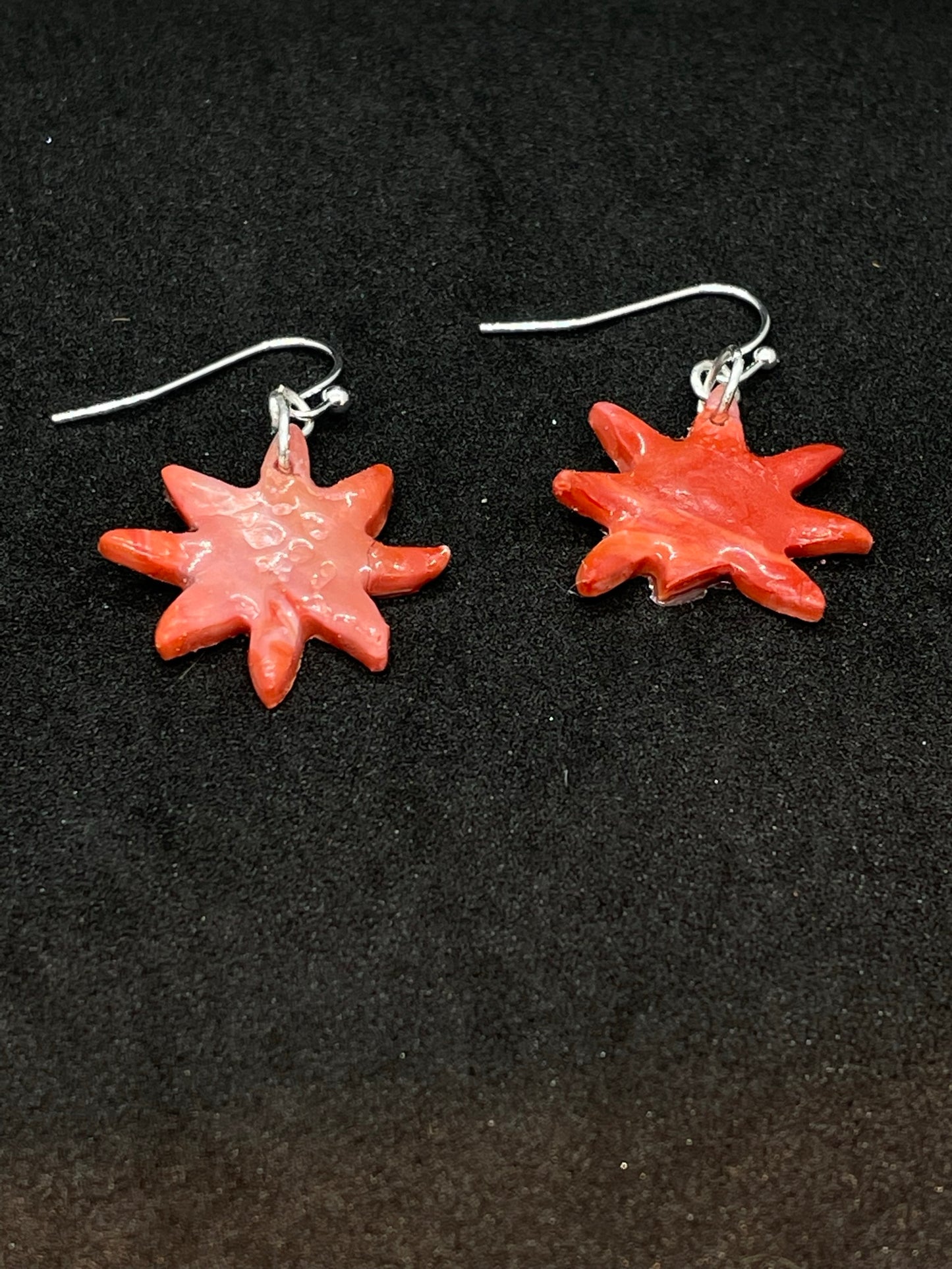 Orange star Polymer clay earrings