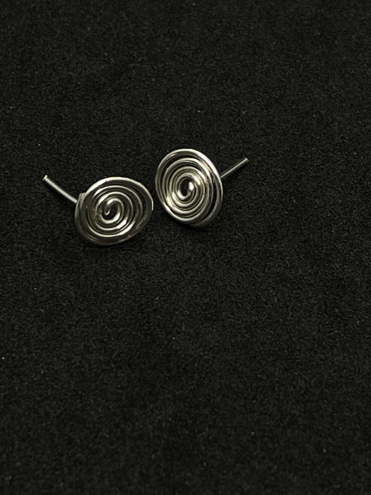 Silver wire coil stud earrings