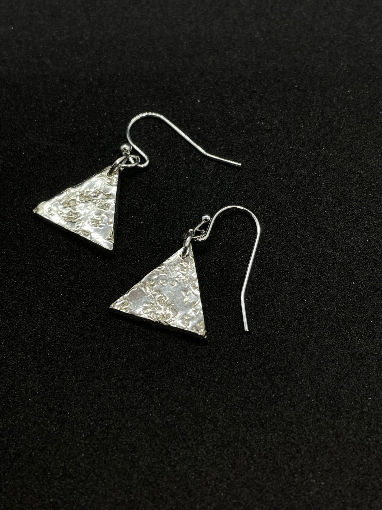 Silver triangle earrings