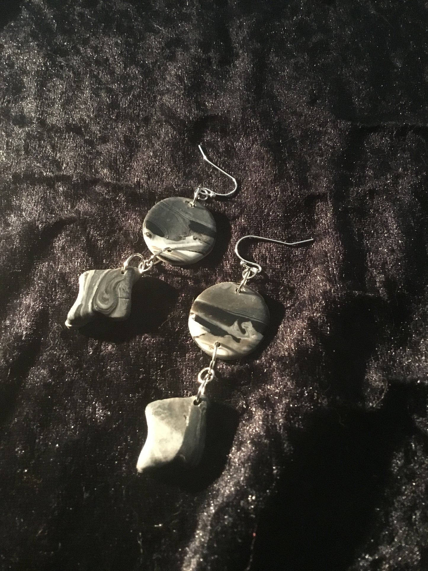 Grey Polymer clay earrings