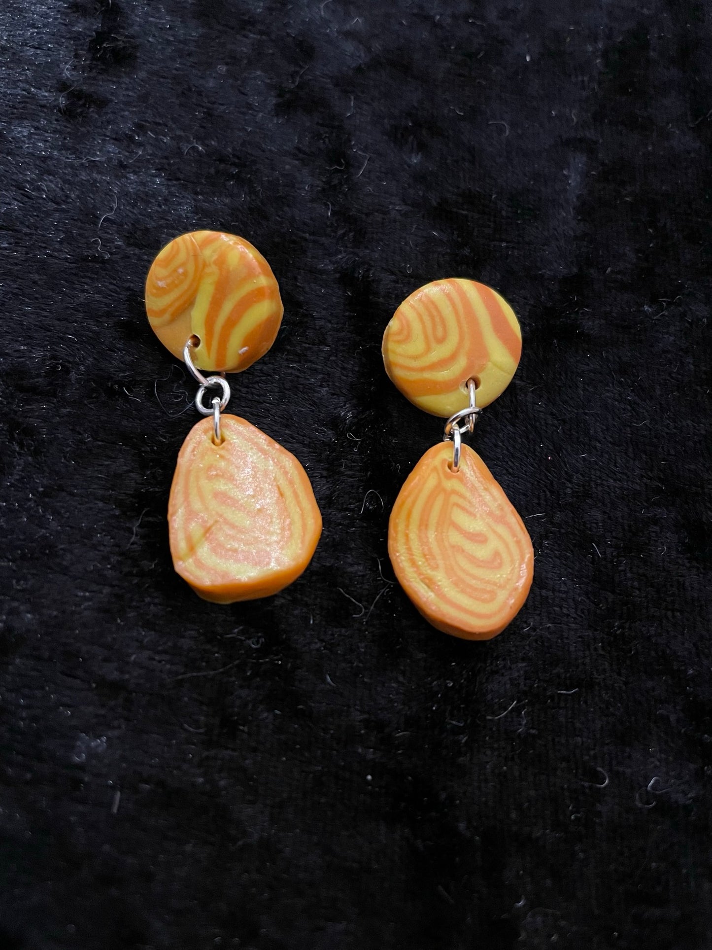 Orange & yellow Polymer clay earrings