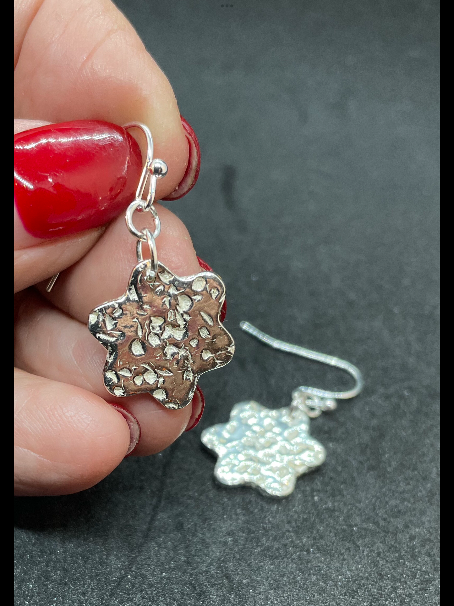 Silver flower earrings