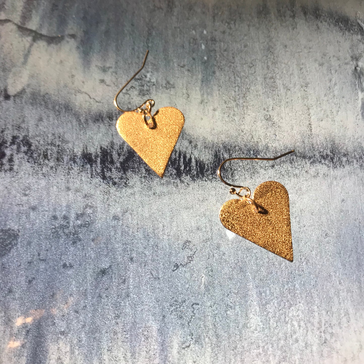 Bronze heart earrings