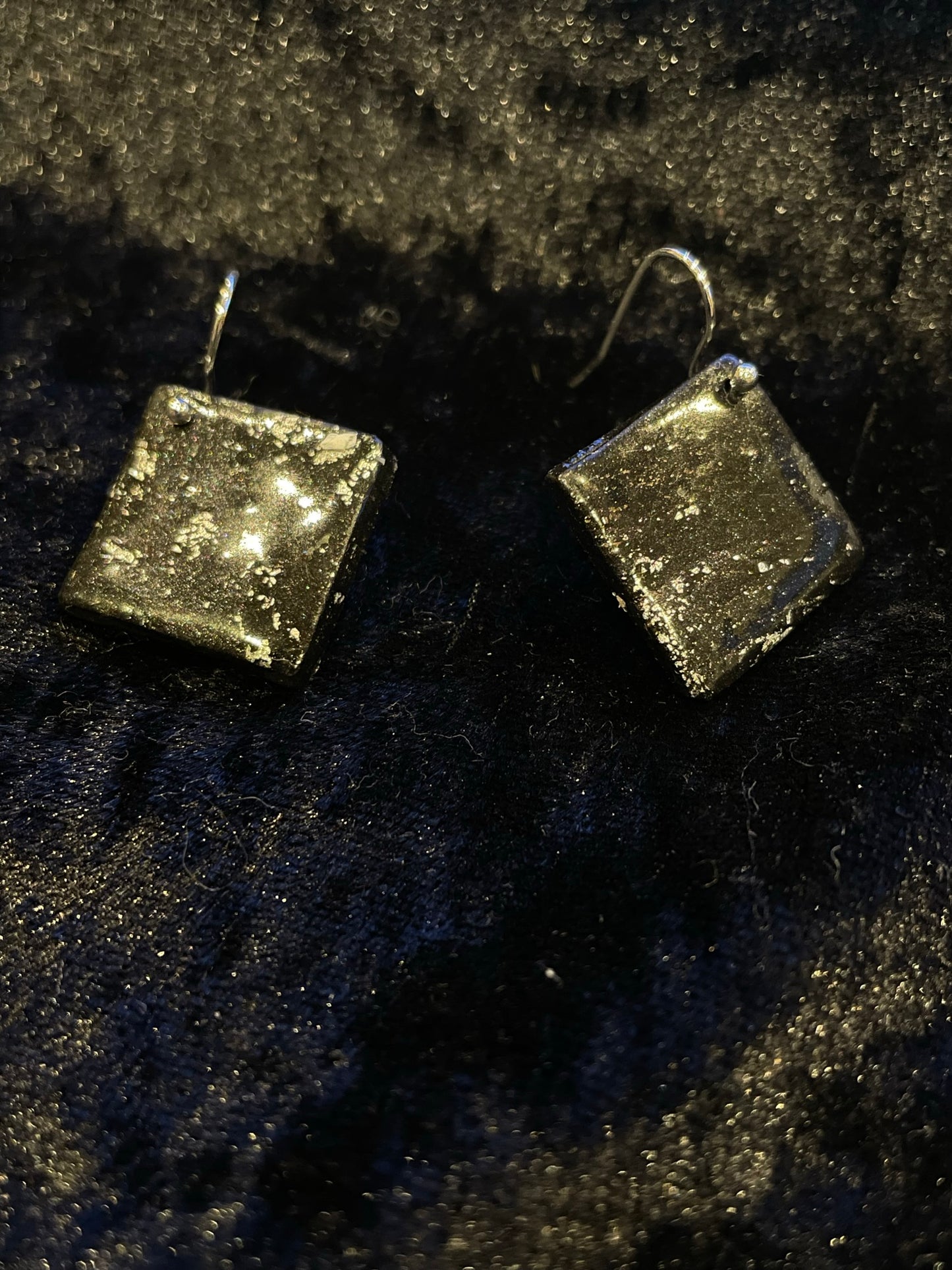 Grey & black Polymer clay earrings