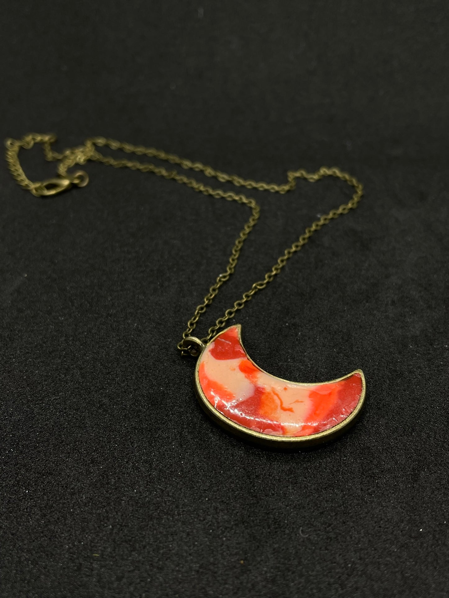 Orange Polymer clay necklace