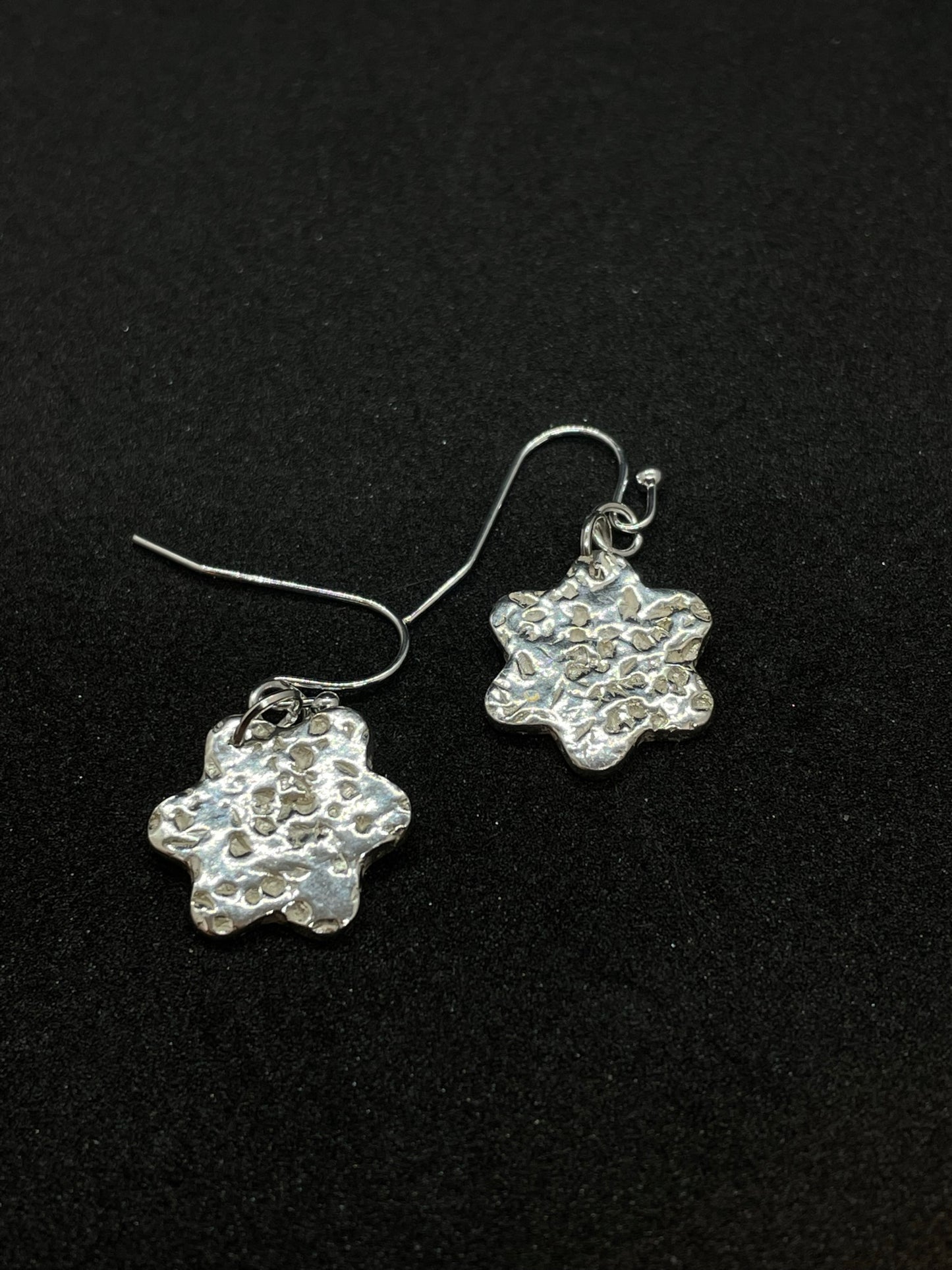 Silver flower earrings