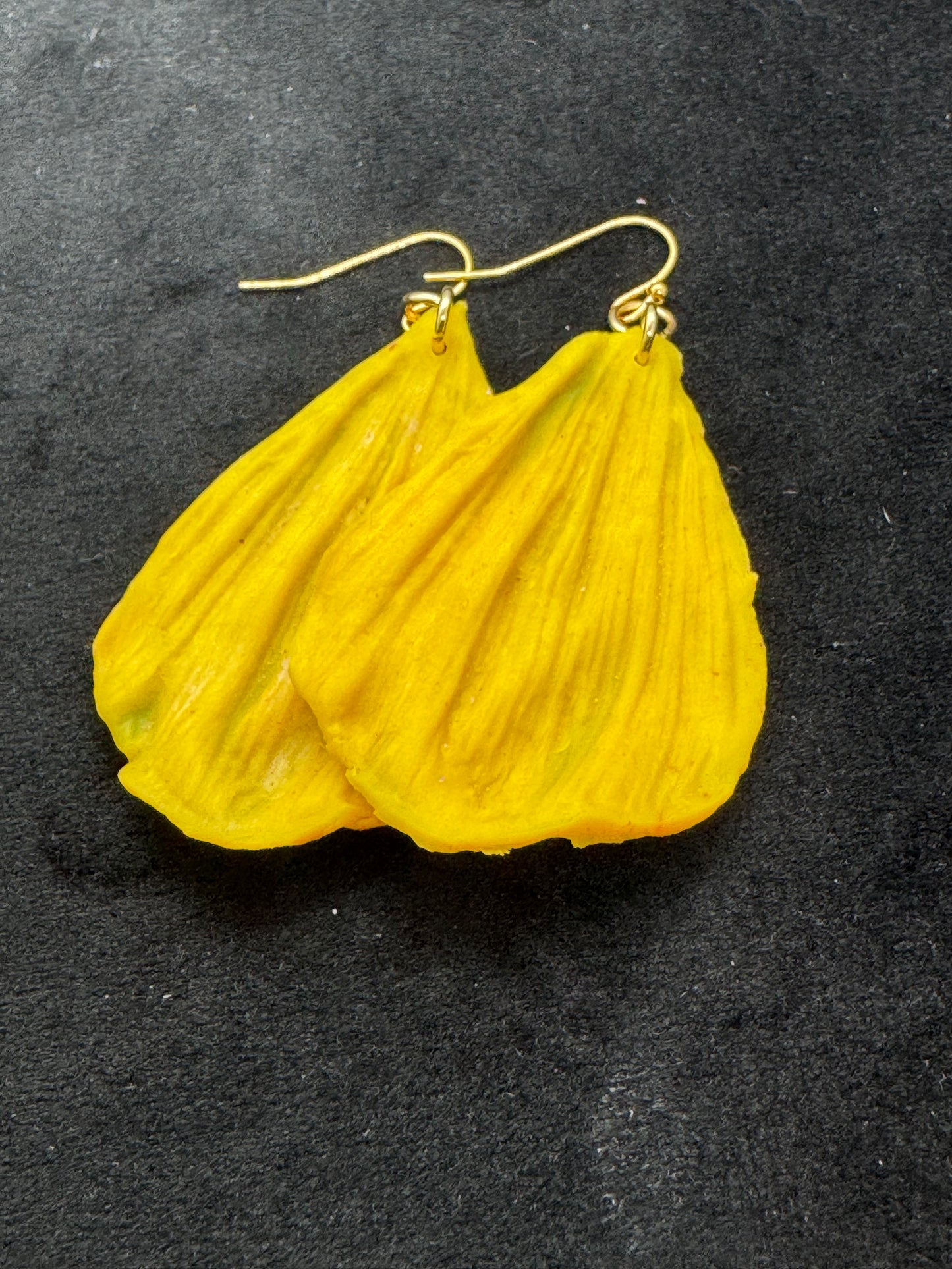 Yellow petal earrings