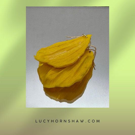 Yellow petal earrings