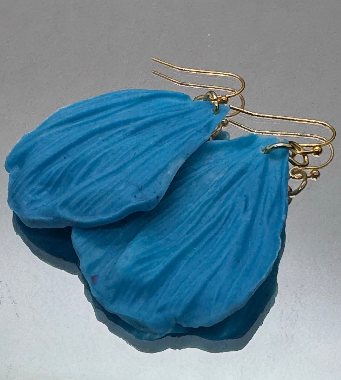 Blue petal earrings