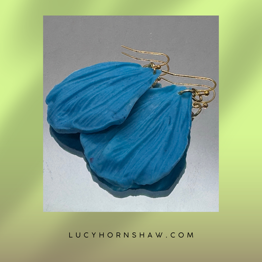 Blue petal earrings